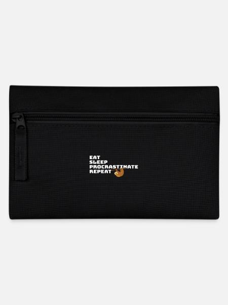 Eat Sleep Procrastinate Repeat – Lustiges Faultier - Federtasche - Schwarz