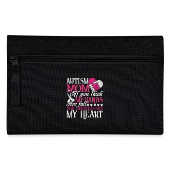 Autism Awareness Autism Mom Full Heart - Pencil Case - black - Front