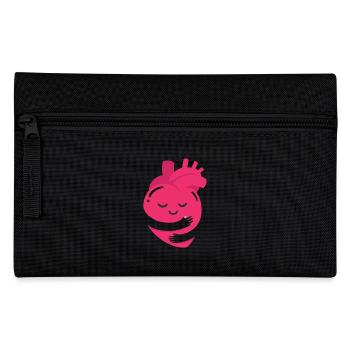 Hug A Heart Awesome Peace Sign Valentine Day - Pencil Case - black - Front