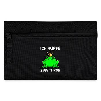Karneval Frosch ICH HÜPFE ZUM THRON Lustiges - Federtasche - Schwarz - Vorne