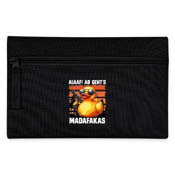 Karneval Ente ALAAF! AB GEHTS MADAFAKAS Lustiges - Federtasche - Schwarz - Vorne