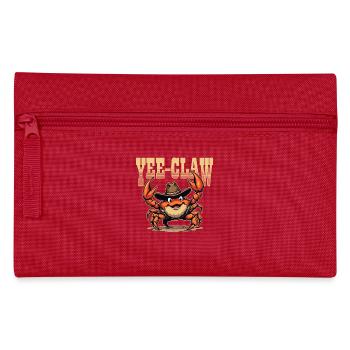 Yee-Claw Cowboy Crab Funny Design - Pencil Case - red - Front