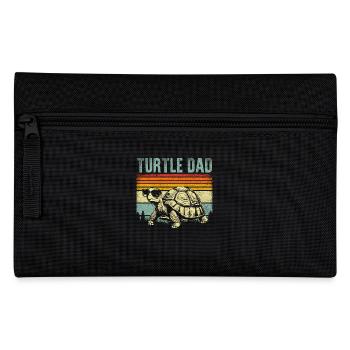 Turtle Dad – Retro Style - Pencil Case - black - Front