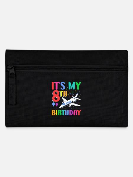 It's My 8th Birthday Flugzeug Party - Federtasche - Schwarz