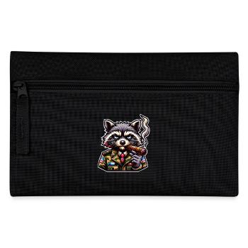 Waschbär Zigarre Soldat - Federtasche - Schwarz - Vorne