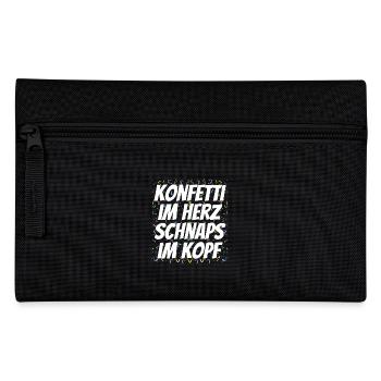 Karneval Konfetti Spruch - Federtasche - Schwarz - Vorne