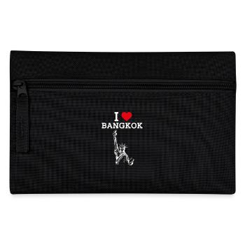 I Love Bangkok Statue Of Liberty Cool Heart Flag - Pencil Case - black - Front
