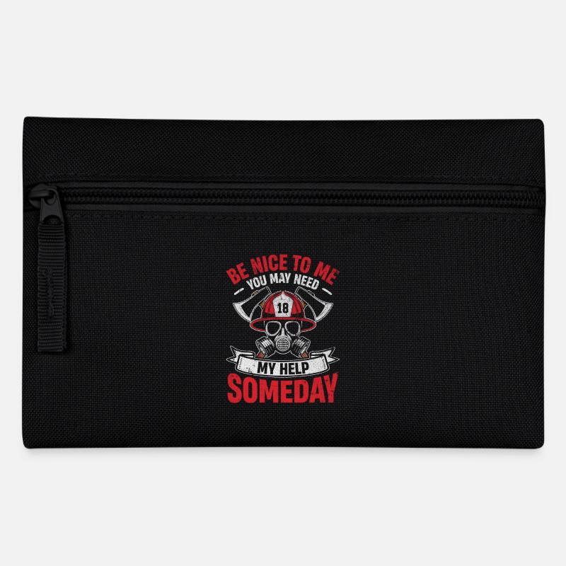 Feuerwehrheld Retro Stil - Federtasche - Schwarz