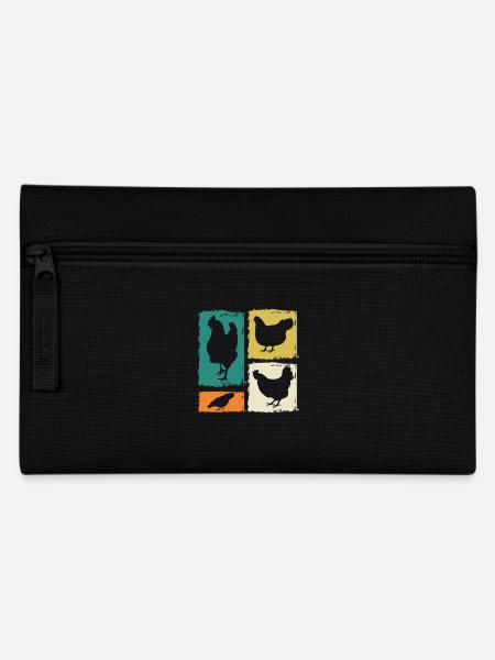 Hühner Henne - Federtasche - Schwarz