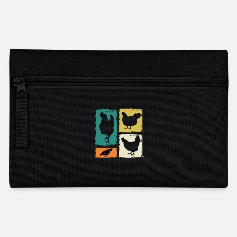 Hühner Henne - Federtasche - Schwarz