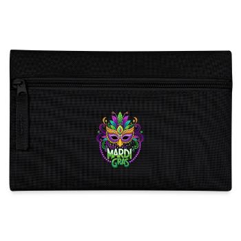 Mardi Gras - Karneval - Maske - Geschenk - Federtasche - Schwarz - Vorne