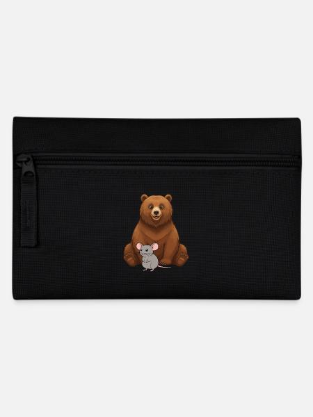 Bär und Maus Beste Freunde - Federtasche - Schwarz