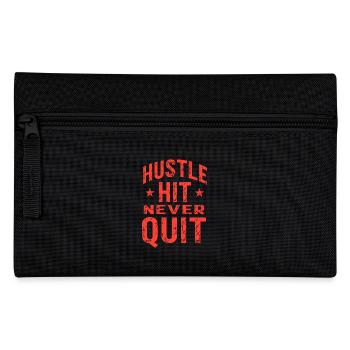 Hustle Hit Never Quit Sportler Fitness - Federtasche - Schwarz - Vorne
