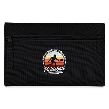 Pickleball Saying Funny Retro Design - Pencil Case - black - Front