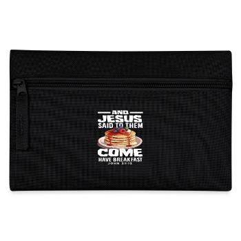 Pancakes And Jesus Said Come For Breakfast - Pencil Case - black - Front