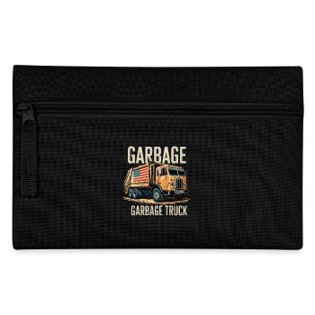 Garbage Truck Motif for Garbage Truck Enthusiasts - Pencil Case - black - Front