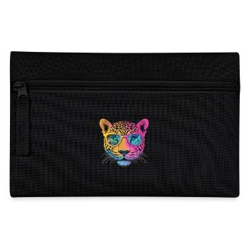 Cheetah Mit Sonnenbrille Hipster Stil - Federtasche - Schwarz - Vorne