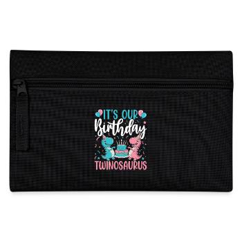 Twinosaurus Dino Birthday - Pencil Case - black - Front