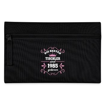 Tischlerin Geburtstag Geb 1985 Tischlerei Kollegin - Federtasche - Schwarz - Vorne