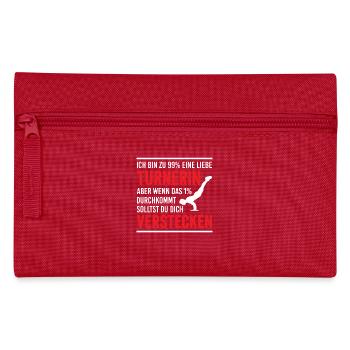 Turnen Mädchen Gymnastik Turnanzug Turnerin - Federtasche - Rot - Vorne