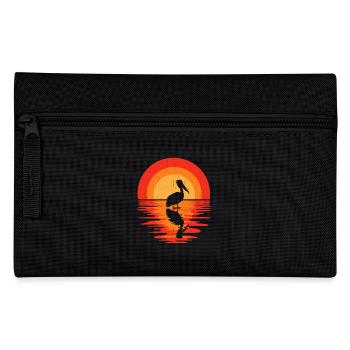 Pelican silhouette at sunset - Pencil Case - black - Front