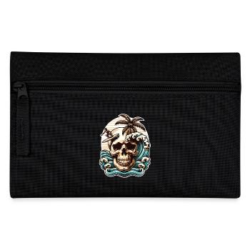 Surfing Surfer skull - Pencil Case - black - Front