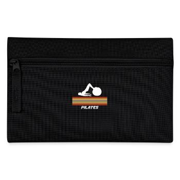 Pilates Mit Retro Streifen Design - Federtasche - Schwarz - Vorne