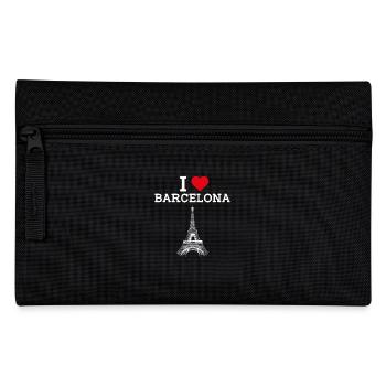 I love Barcelona Cool Heart Flagge Eiffelturm Wortspiel - Federtasche - Schwarz - Vorne