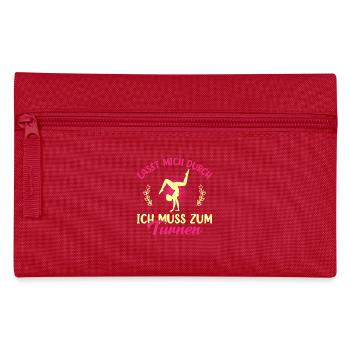 Turnen Mädchen Gymnastik Turnanzug Turnerin - Federtasche - Rot - Vorne