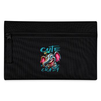 Style de bande dessinée éléphant mignon mais fou - Trousse - noir - Devant