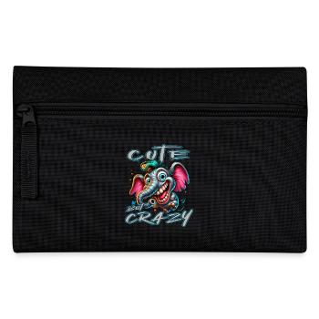 Style de bande dessinée éléphant mignon mais fou - Trousse - noir - Devant