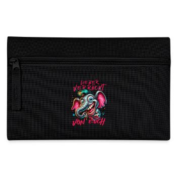Lieber verrückt als einer von euch – Elefant - Federtasche - Schwarz - Vorne