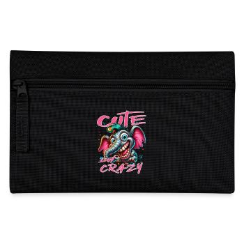 Cute but Crazy Elefant Comic Stil - Federtasche - Schwarz - Vorne