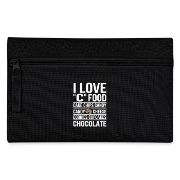 I love C food: cakes, chips, sweets, - Pencil Case - black - Front