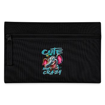 Style de bande dessinée éléphant mignon mais fou - Trousse - noir - Devant