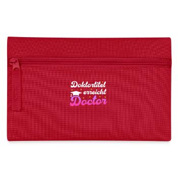DOKTORTITEL ERREICHT Dissertation Lustiges - Federtasche - Rot - Vorne
