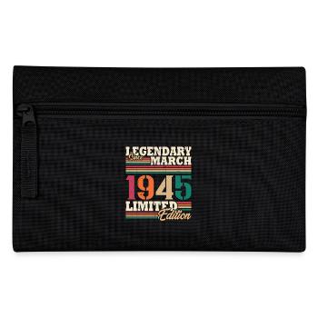 Vintage 1945 March Retro Birthday Gift - Pencil Case - black - Front