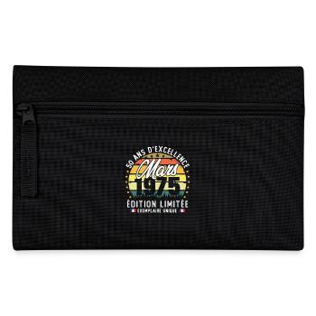 March 1975 Vintage 50 Year Anniversary Gift - Pencil Case - black - Front
