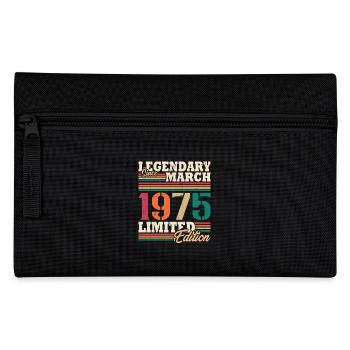 Vintage 1975 March Retro Birthday Gift - Pencil Case - black - Front