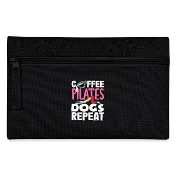 Pilates Coffee Dogs Repeat - Pencil Case - black - Front