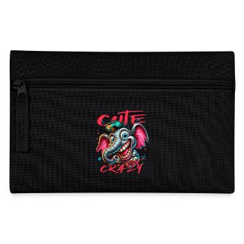 Style de bande dessinée éléphant mignon mais fou - Trousse - noir - Devant