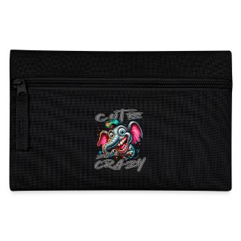 Style de bande dessinée éléphant mignon mais fou - Trousse - noir - Devant