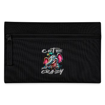 Cute but Crazy Elefant Comic Stil - Federtasche - Schwarz - Vorne
