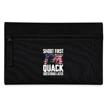Duck hunters shoot heavier loads flag - Pencil Case - black - Front