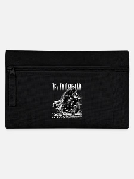Cooles Biker und Bikerin Motorrad Design Catch Me - Federtasche - Schwarz