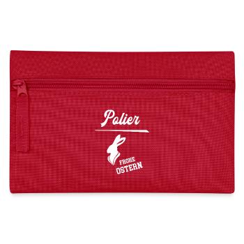 Polier Frohe Ostern Ostergeschenk Bauleiter - Federtasche - Rot - Vorne
