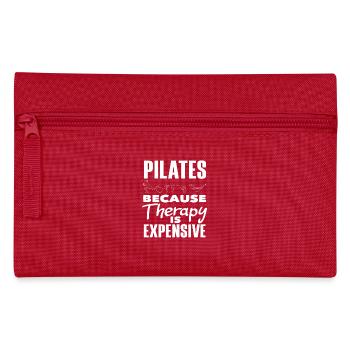 Pilates because therapy is expensive - Pencil Case - red - Front