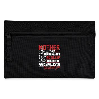 Mother's Day Mom Is World s Toughest Job - Pencil Case - black - Front