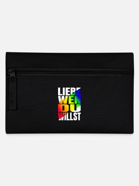 Liebe wen du willst LGBTQ+ PrideRegenbogen - Federtasche - Schwarz