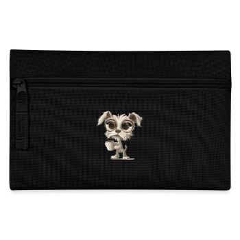 Niedlicher Hund mit Kaffeetasse Illustration - Federtasche - Schwarz - Vorne